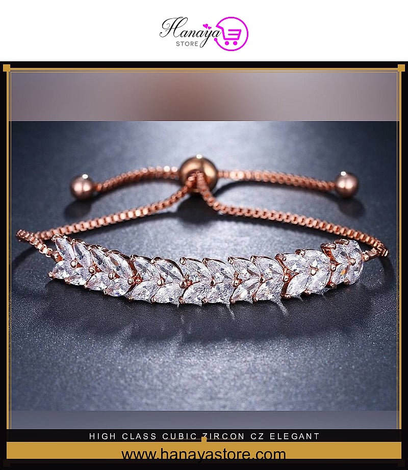 High Class Cubic Zircon CZ Elegant Princess Adjustable Charm Bracelet – bracelet Online in Pakistan | Hanaya