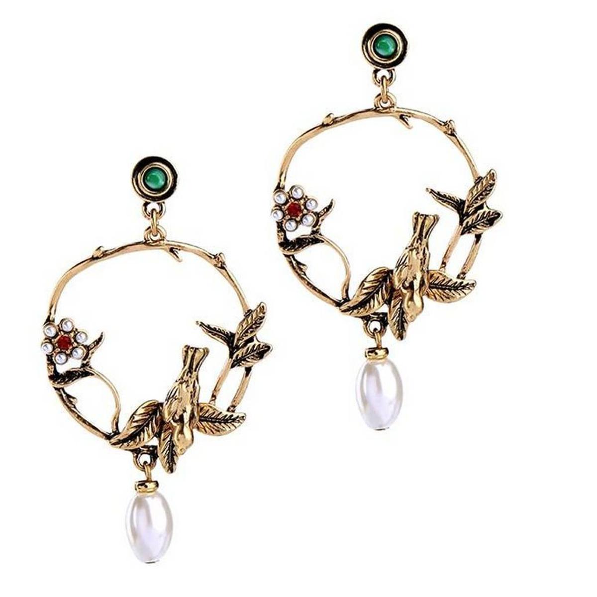 Big Trendy Rough Style Classy Antique Vintage Elegant Earring – Earrings Online in Pakistan | Hanaya