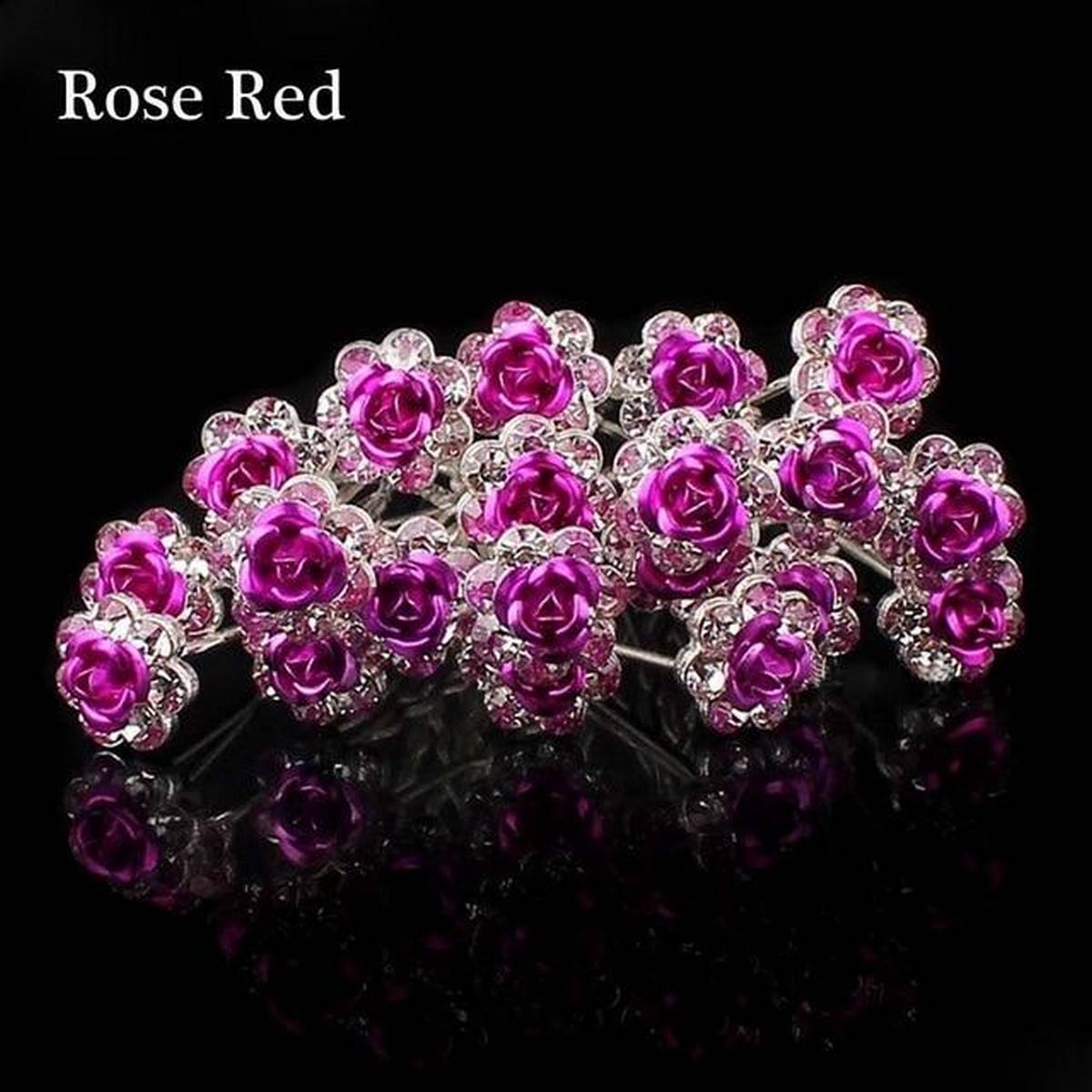 HS Crystal Rhinestone Shinny Flower 4 HAIR PIN Clips – Accessories Online in Pakistan | Hanaya