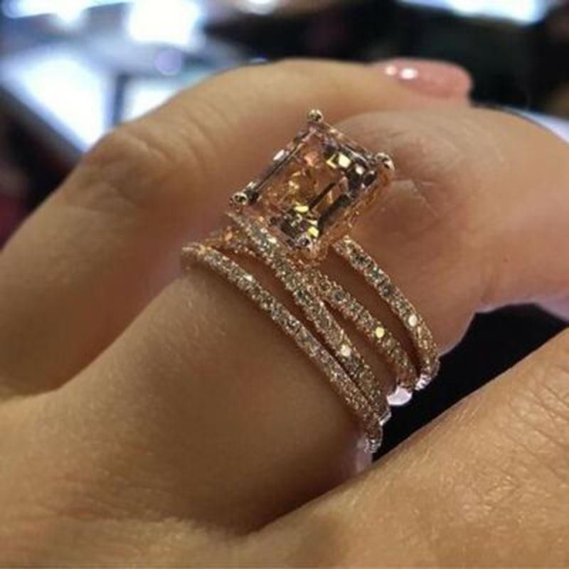 Trendy Classy Multi layered Gem CZ Ring For Women – Accessories Online in Pakistan | Hanaya