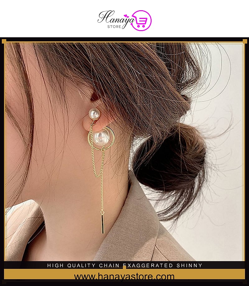 High Quality Chain Exaggerated Shinny Tassel Party Wedding Fashion Earring – Earrings Online in Pakistan | Hanaya