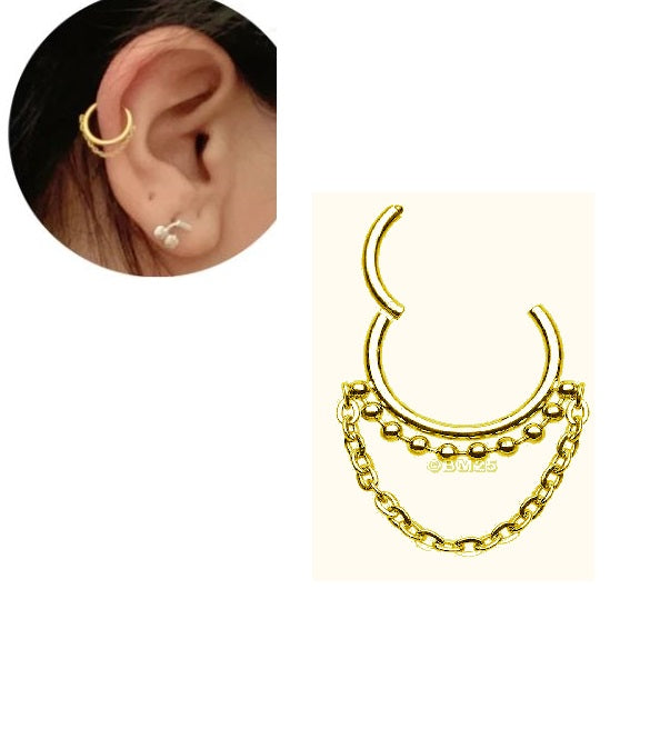10mm hinged clicker cartilage earring – rook daith tragus helix piercing hoop Pakistan – Hanaya Store