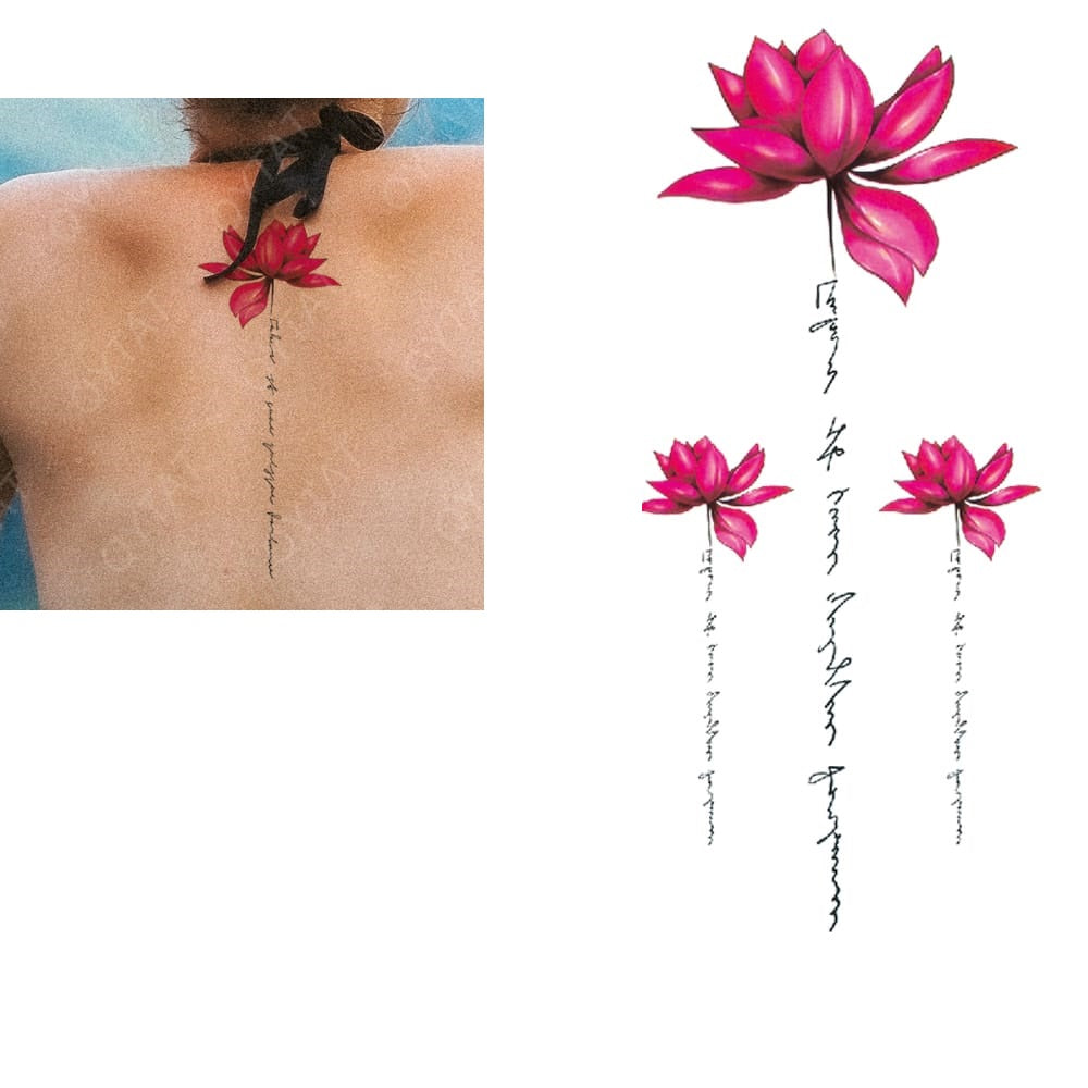 Waterproof Temporary Tattoo Sticker flower rose fake hand tattoo leg tattoo neck tattoo wrist tattoo thigh tattoo back tattoo arm tattoo foot tattoo Mehndi Henna