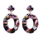 Unique Classy Geometry Big Blue Multi Trendy Fashionable Earrings – Close Up – Accessories | Hanaya Pakistan
