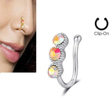 Non Piercing Adjustable Clip On Nose Pin Heart Love CZ Nostril Body Jewelry – Nose Jewelry Online in Pakistan | Hanaya