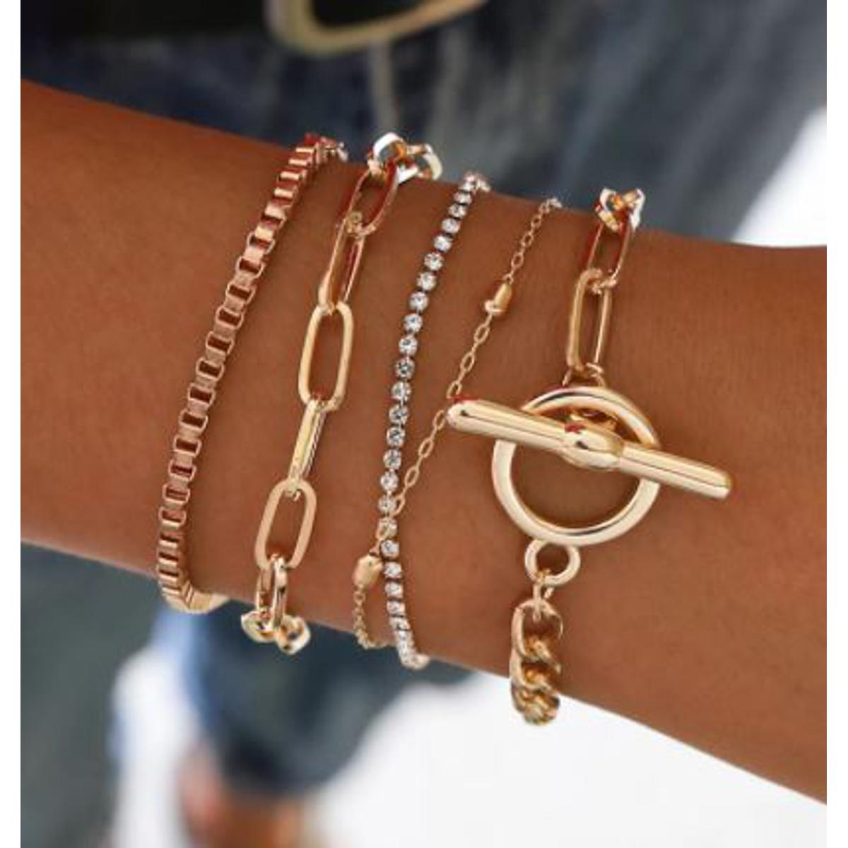 Trendy Elegant 5 Layered Princess Charm Bracelet - With Box – bracelet Online in Pakistan | Hanaya