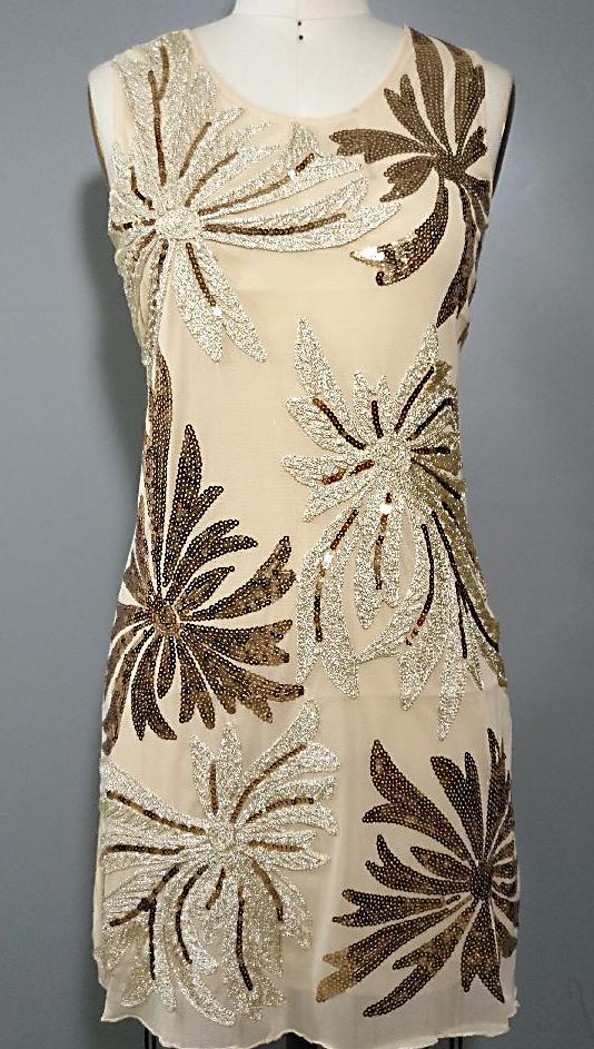 Beige Embroidered Sequins-Dress For Party Wear – Accessories Online in Pakistan | Hanaya
