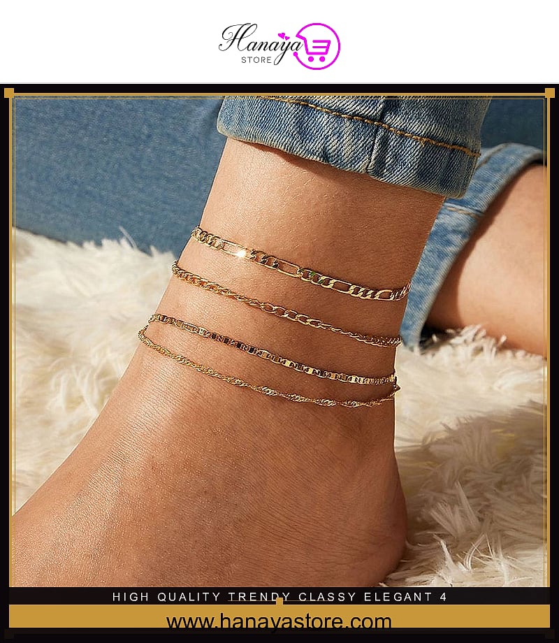 High Quality Trendy Classy Elegant 4 Layered Love anklet for girls stylish anklet for girls stylish korean fashion fashion...