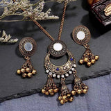 Antique Classy Trendy Vintage Elegant Set - 2 X Earring & 1 X Necklace – Accessories Online in Pakistan | Hanaya
