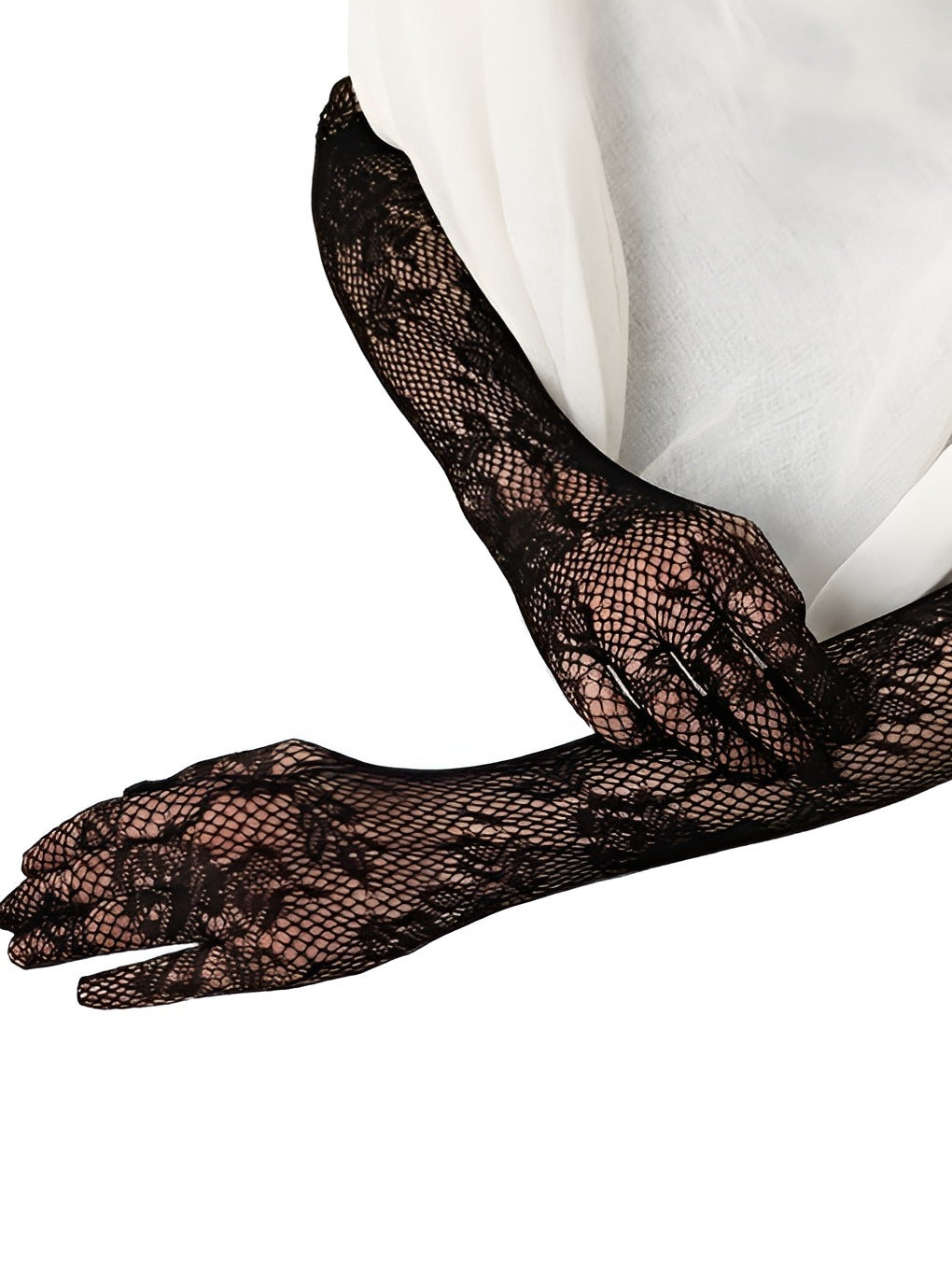 Fishnet Lace Hollow Elasticity Hand Gloves Fashionable Women Gloves Stylish Women's Gloves Fishnet, Lace, Fingerless & Mor...