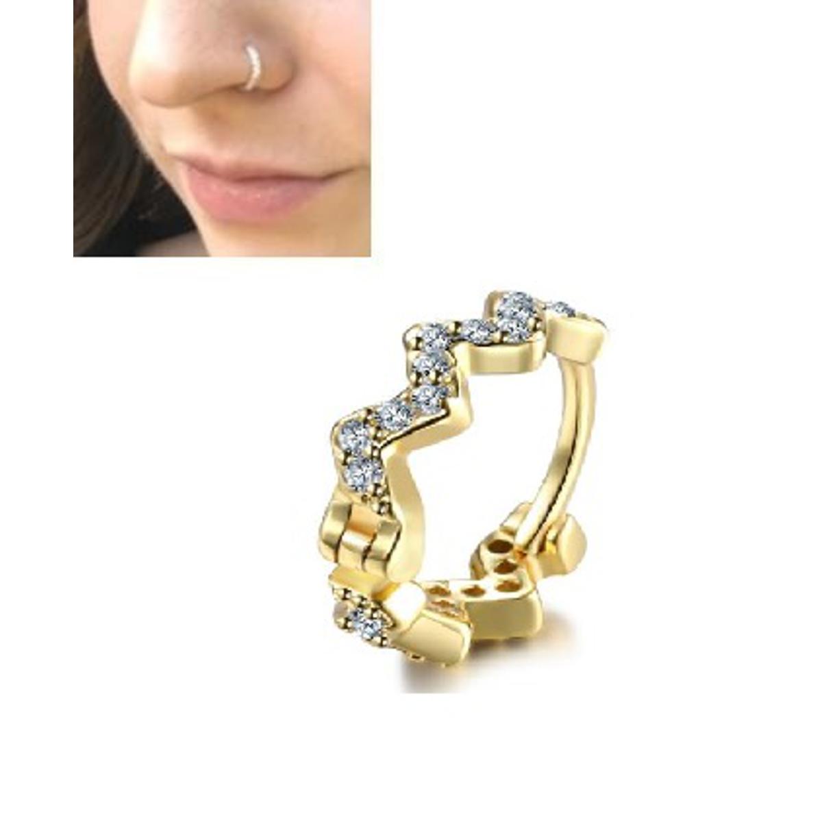 Cz Paved 8mm Helix Piercing Nose Ring 1pc 0 8mm Body Jewelry – Buy nose jewelry online in Pakistan