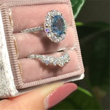 Trendy High Class 2 Pieces Gem CZ Ring For Women – Image 3 of 3