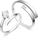 2 pieces Premium Quality Couple Rings Adjustable for Women & Men – 925 stamped Forever love Wedding & Fashion Jewelry Gifts Love rings