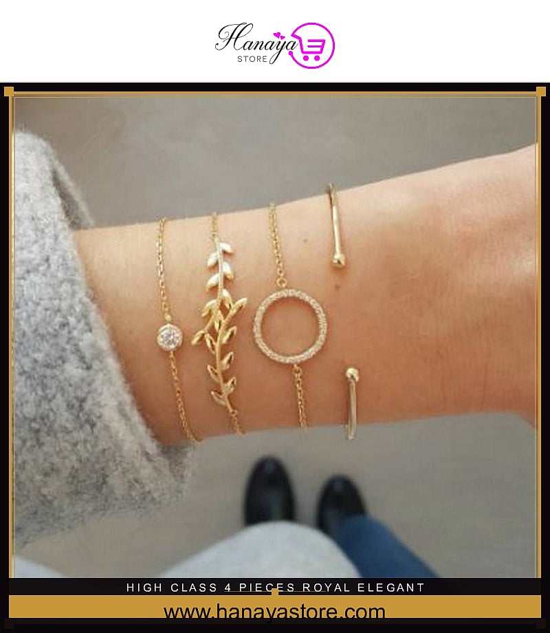 High Class 4 Pieces Royal Elegant Princess Charm Bracelet – bracelet Online in Pakistan | Hanaya