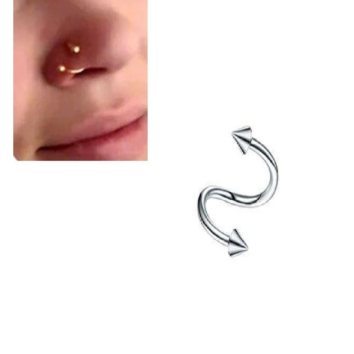 Piercing Thin Nose Ring Crystal Nostril Body Jewelry 1 Pc – Image 2 of 4
