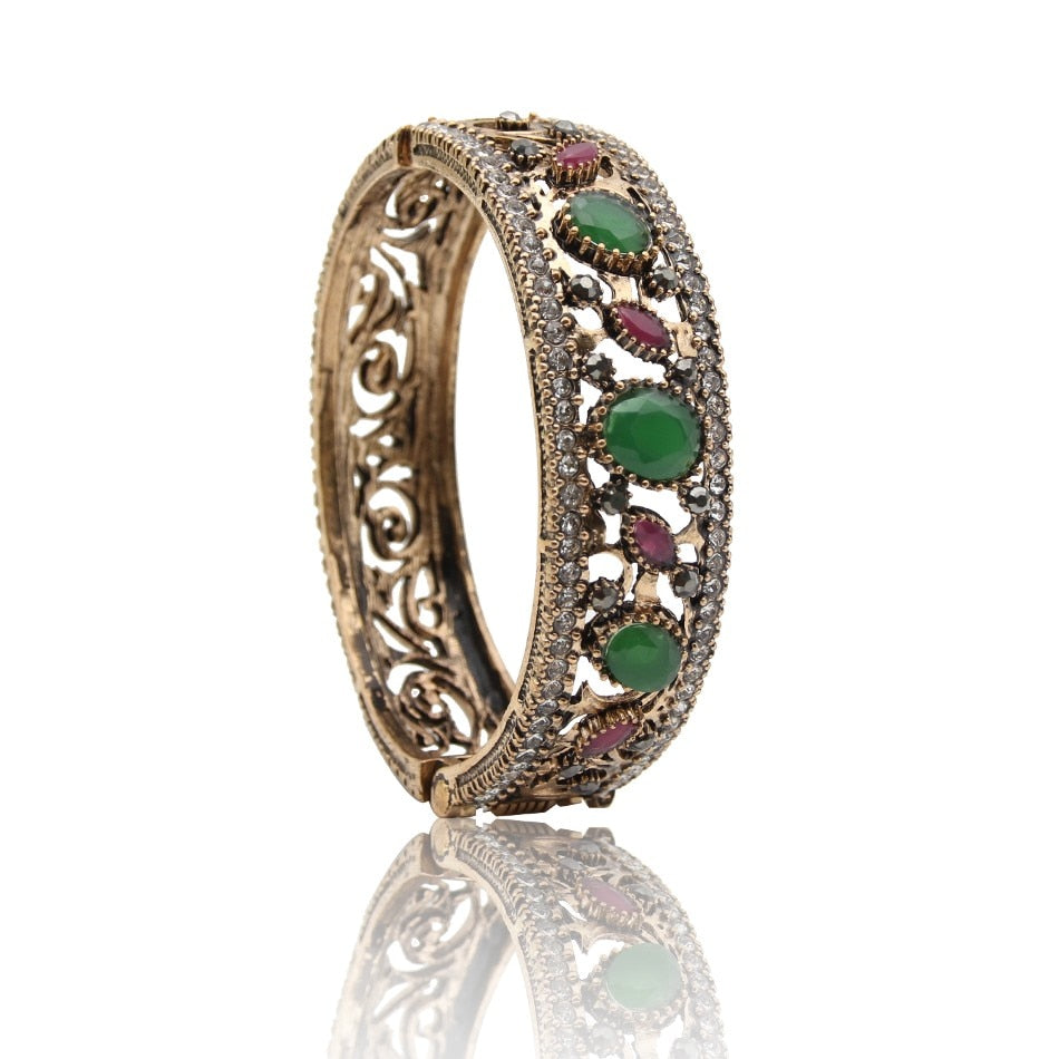 Turkish Antique Jewelry Adjustable Fine Wedding Vintage Crystal Bracelet Women Bangle – Close Up – Accessories | Hanaya Pa...