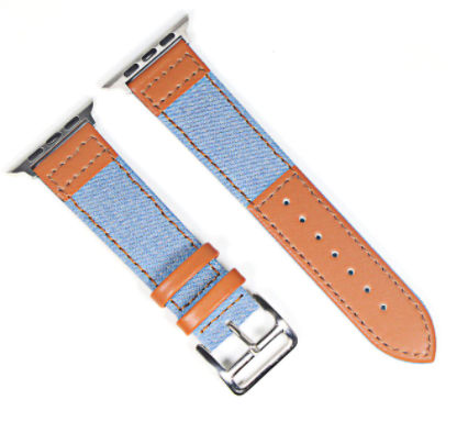 Leather Denim Mix Premium Quality Compatible For APPLE strap 38/40mm Series 1/2/3/4/5/6 – Close Up – Accessories | Hanaya ...