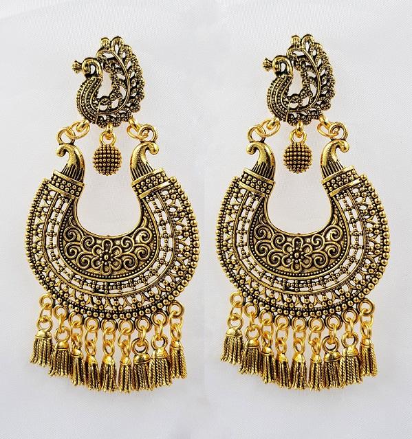 Trendy Tassel Fully Antique Earring – Accessories Online in Pakistan | Hanaya