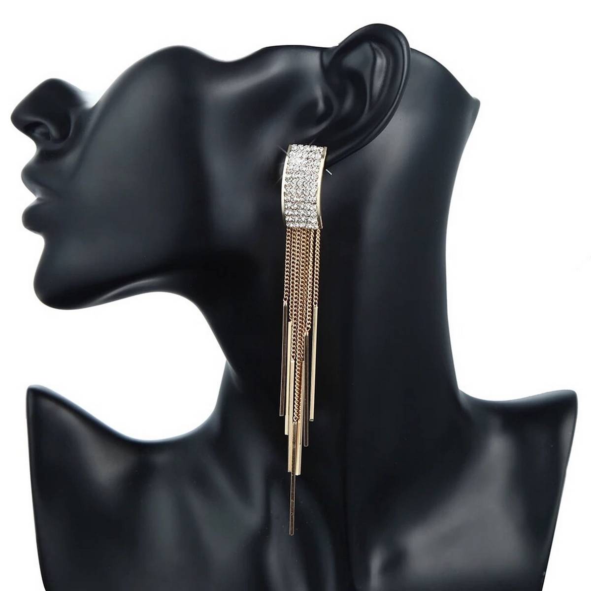 Trendy Antique Tassel Crystal Cz Multi Layered Party Jewelry Earrings For Girls – Earrings Online in Pakistan | Hanaya