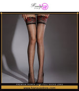 Premium Women Lace Full Socks Long Tights Legging Silky Thigh High Stockings Top See-Through Over Knee Long Socks Over Kne...