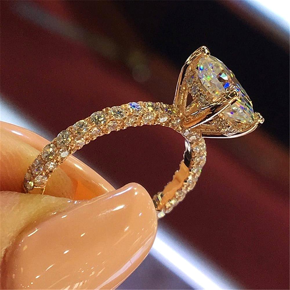 Trendy Classy D iamond Style Shinny Cubic Zircon Ring -17Size – Close Up – Accessories | Hanaya Pakistan
