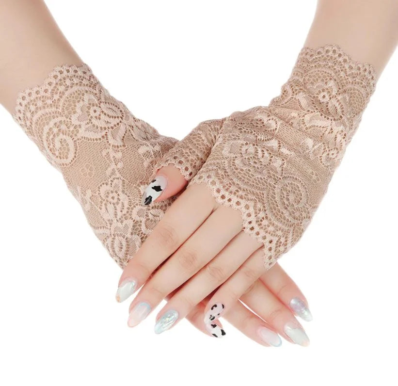 Elegant Fashion Gloves for Women Fishnet Mittens Stylish Hijab Friendly Options – Image 2 of 3