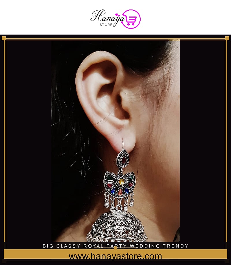 Big Classy Royal Party Wedding Trendy Earrings – Earrings Online in Pakistan | Hanaya