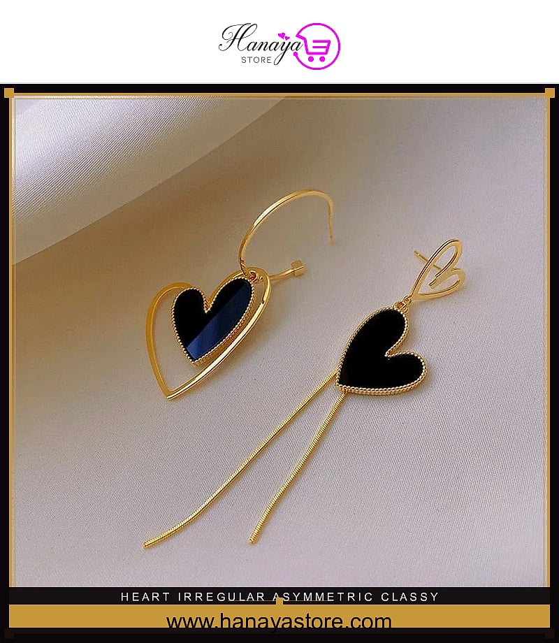 Heart Irregular Asymmetric Classy Earring For Girls – Earrings Online in Pakistan | Hanaya