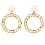 Classy Pearl & Chain Antique Elegant Stylish Earrings – Detail View – Earrings for Women Pakistan | Hanaya