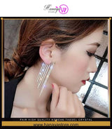 Pair  High Quality Korean Tassel Crystal Cuff & Elegant Stylish Earrings – Earrings Online in Pakistan | Hanaya