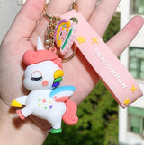 Unicorn keychain attached to backpack zipper – kids school accessory Pakistan – Hanaya Store