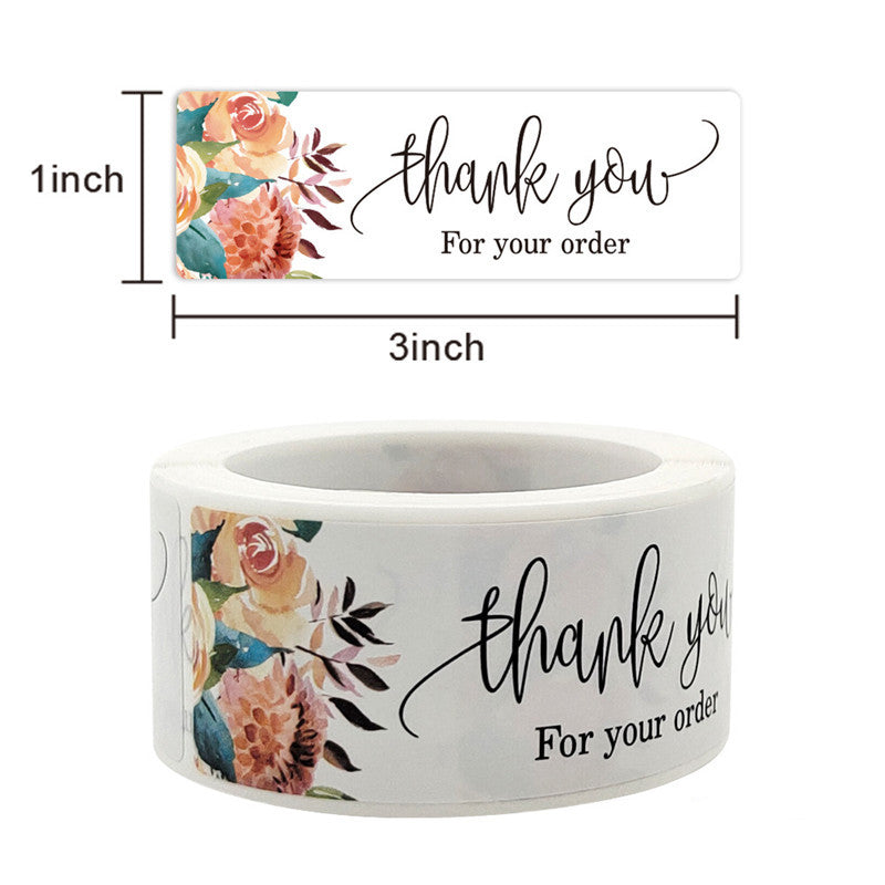 60 pcs Thank You 76mmx25mm Sticker Envelope Seal Scrapbook Round Sticker Stationery Label Stickers Sticker – Stickers Onli...