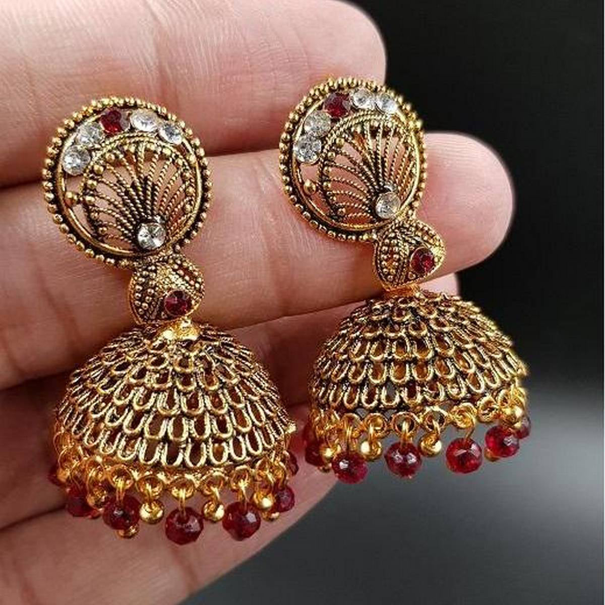 Antique Vintage Jhumki Earring Tassel Earring -FREE Gift Box – Earrings Online in Pakistan | Hanaya