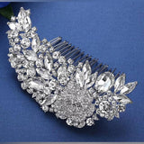 Trendy Classy Rhinestone Flower Leaf Bridal Hair Jewelry