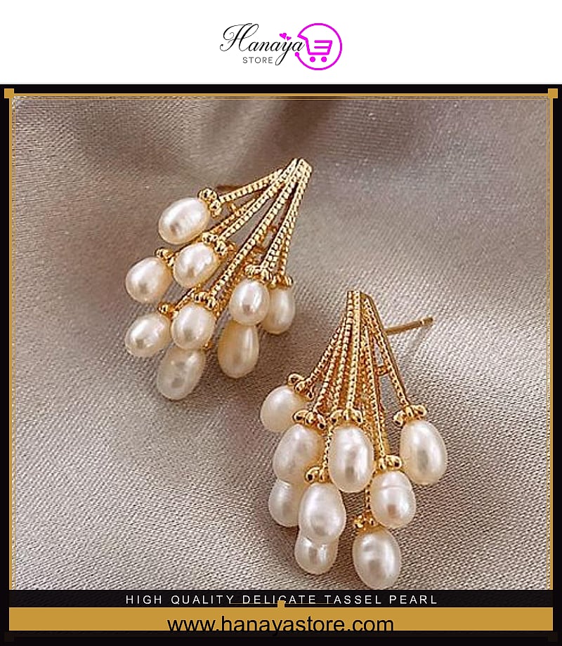 High Quality Delicate Tassel Pearl Trendy Earring For Girls – Earrings Online in Pakistan | Hanaya