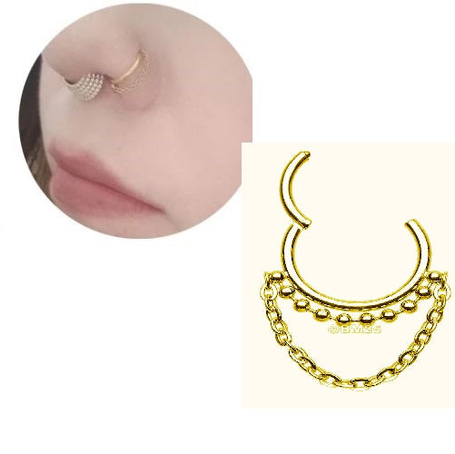 10mm Hinged Septum Clicker – 1pc Nostril Piercing Nose Ring – Nose Jewelry Online in Pakistan | Hanaya
