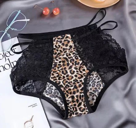 Women S High Waist Ice Silk Lace Underwear Panty Sexy Breathable and Stretchable Leopard Print Briefs – Buy bra & panty online in Pakistan