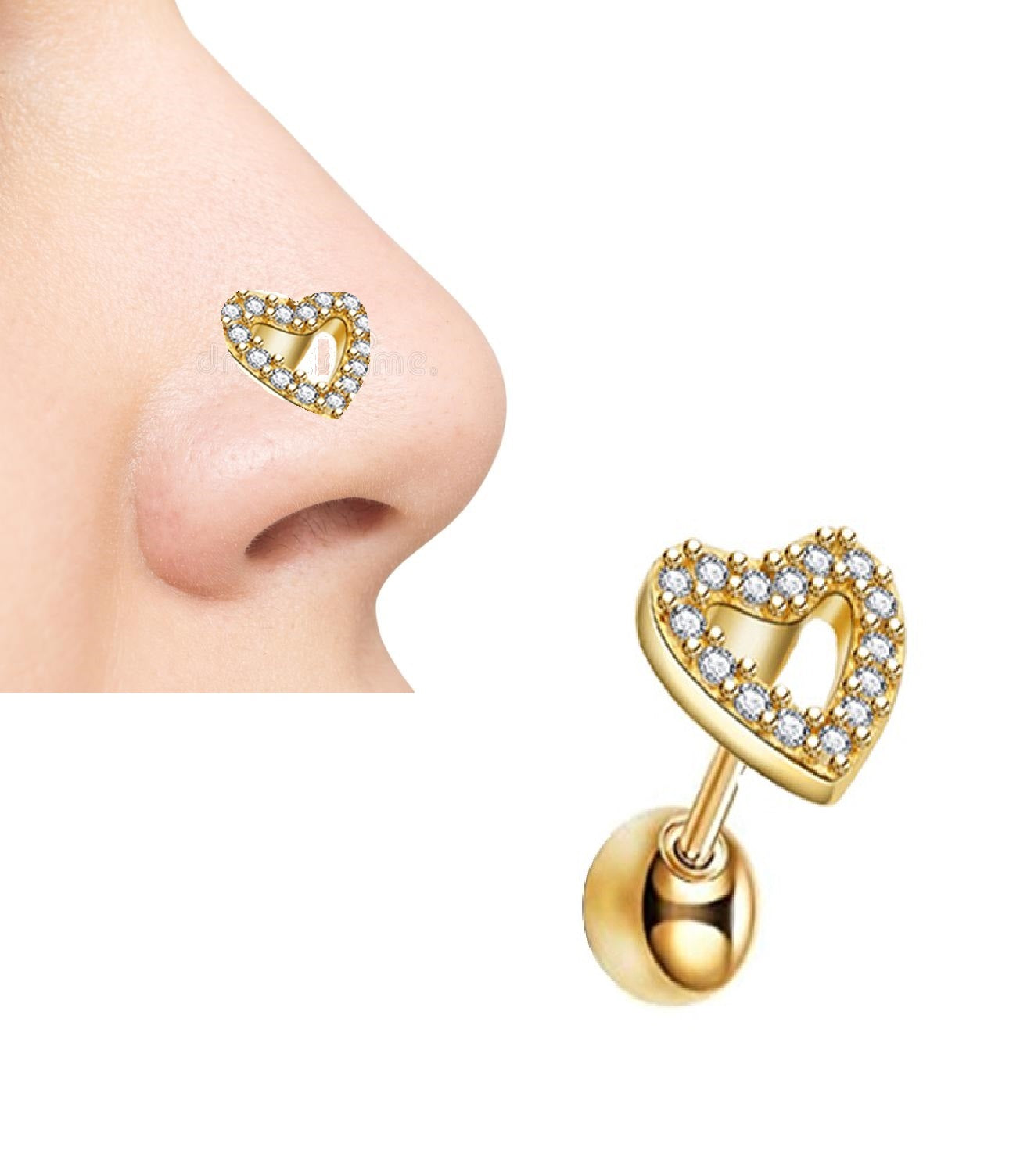 Classic Helix Nose Ring 1piece Piercing Jewelry for All Occasions – Helix Tragus Daith Conch Body Piercing Jewelry Pakistan | Hanaya Store