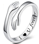 Adjustable Trendy Hug Ring I heart you forever Love Fashionable Ring For Women – Accessories Online in Pakistan | Hanaya