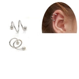 2 Pieces Spiral Cartilage Helix Stud Tragus Ear Piercing Earring For Girls – Helix Tragus Daith Conch Body Piercing Jewelry Pakistan | Hanaya Store