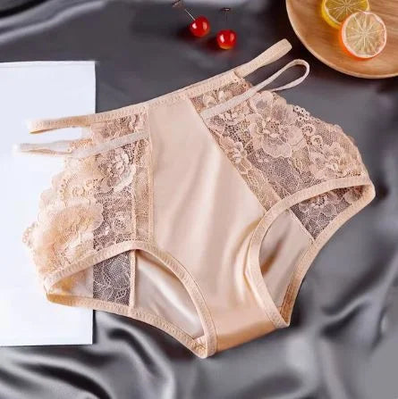 Women S High Waist Ice Silk Lace Floral Underwear Panty Sexy Breathable and Stretchable Print Briefs – Buy bra & panty online in Pakistan