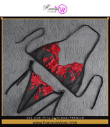 One Size (Fits:30-70 KGS) Premium Sleepwear Bridal Wear Bra set Lingerie Set Women Underwear Bikini Three-point Set (weight:30-70 KGS)