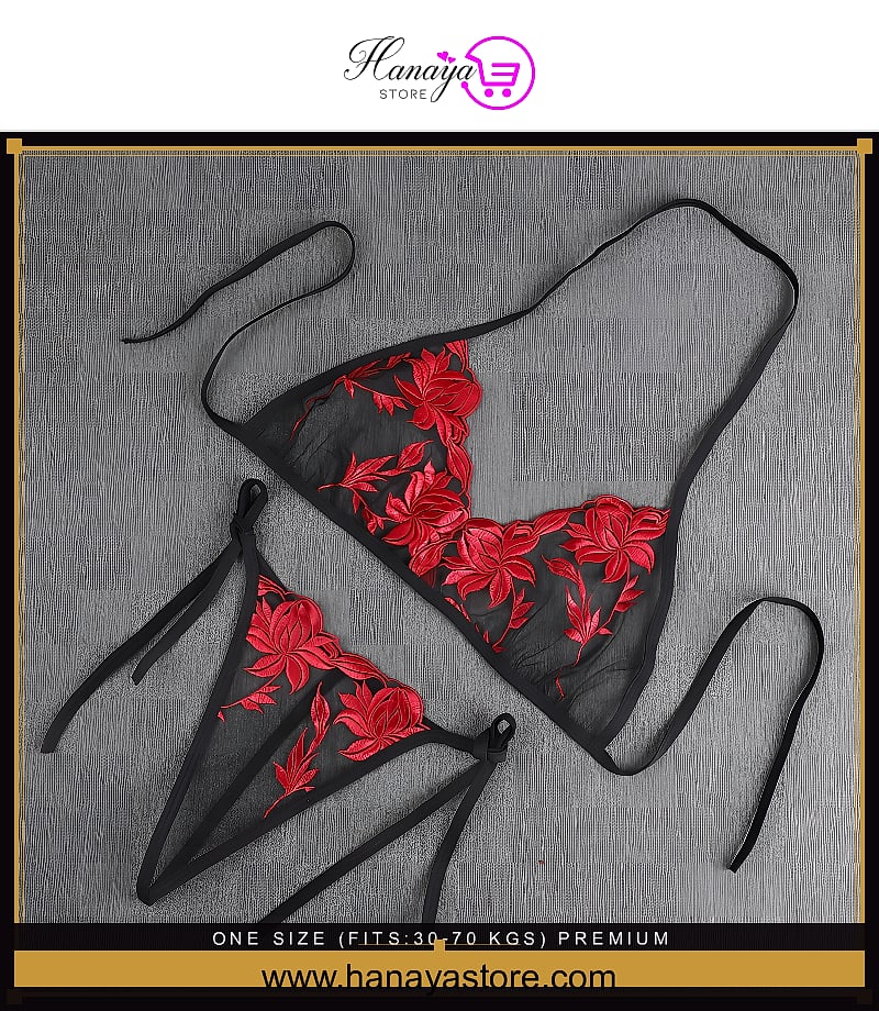 One Size (Fits:30-70 KGS) Premium Sleepwear Bridal Wear Bra set Lingerie Set Women Underwear Bikini Three-point Set (weight:30-70 KGS)