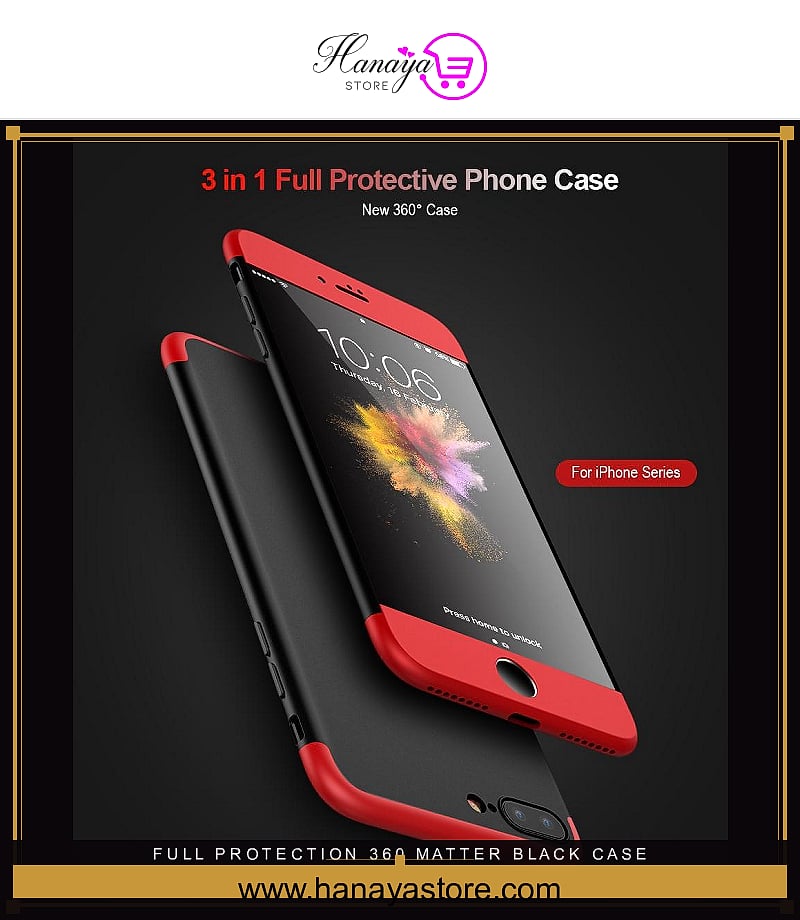 Full Protection 360 Matter Black Case Compatible for APPLE IPHONE X/XS