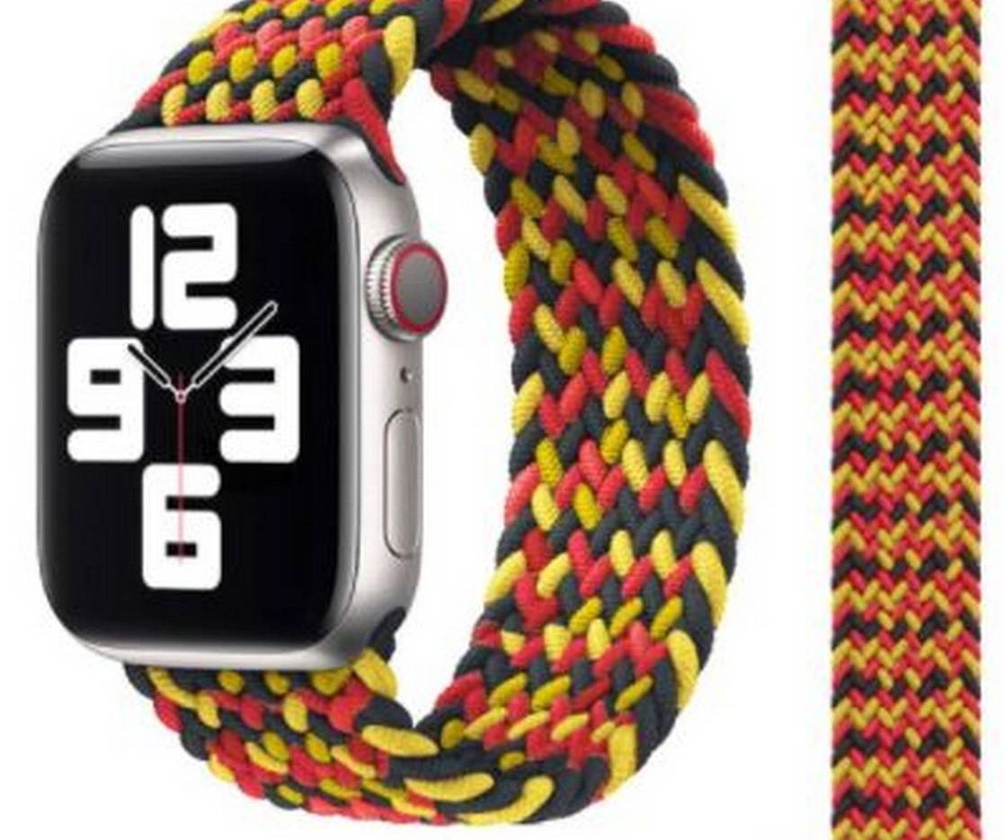 STRAP Elastic Sports Braided Solo Nylon strap Compatible For APPLE 42/44mm 45mm Series 1/2/3/4/5/6/7/8/9 SE – Detail View ...