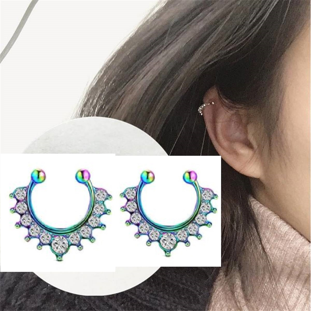 High Quality Crystal Flower Earrings Elegant Petal Design for Women – Image 4 of 4