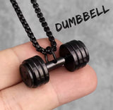 Necklace For Men Women Charm Stainless Steel Weight Lifting Necklace Chain Neckchain Jewelry For Father Bro Him Fitness 