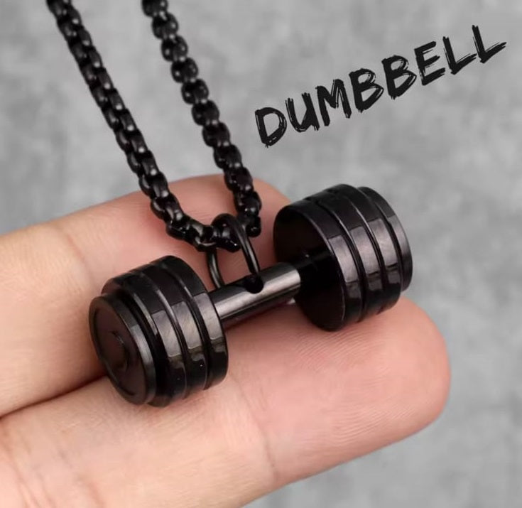 Necklace For Men Women Charm Stainless Steel Weight Lifting Necklace Chain Neckchain Jewelry For Father Bro Him Fitness 