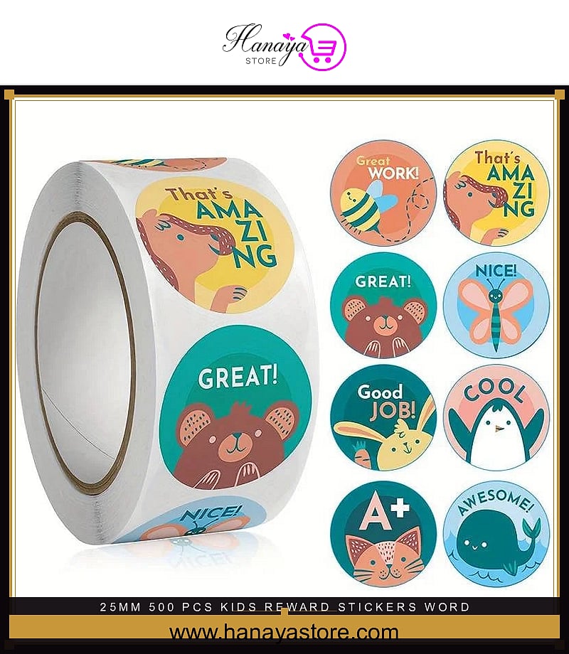 25mm 500 Pcs KIDS REWARD STICKERS Word Motivational Stickers For School Teacher Kids Student Stationery Stickers Kids – St...