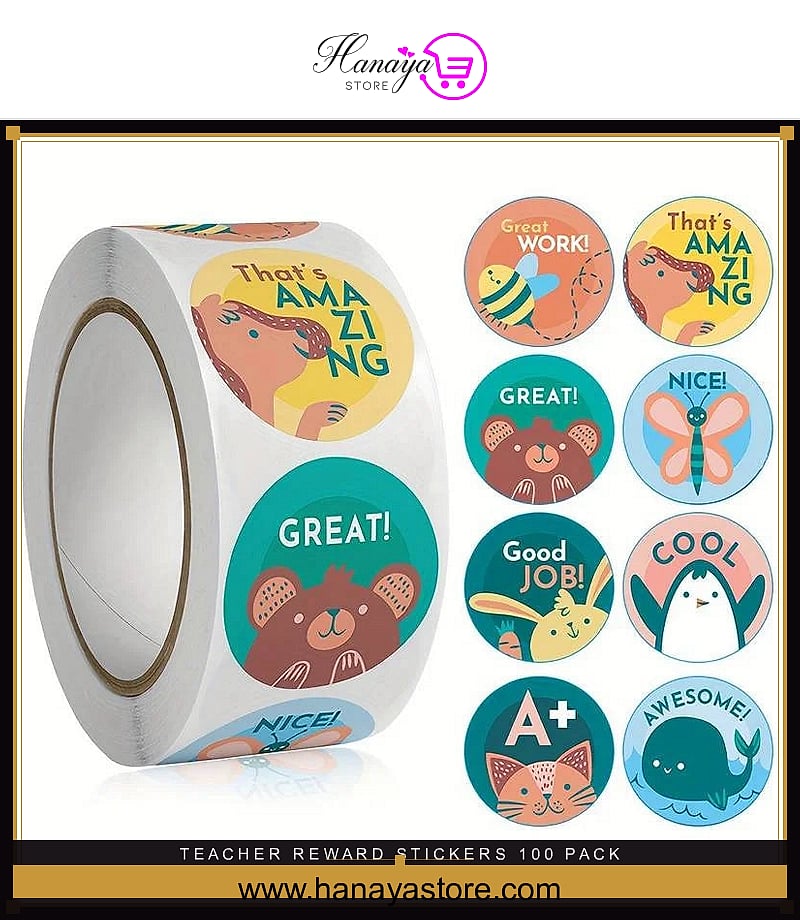 Teacher Reward Stickers 100 Pack – Motivational Word Stickers for Kids & Classroom Activities – Stickers Online in Pakista...